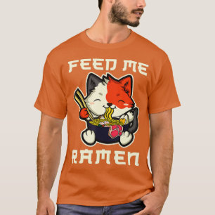 T-shirt Japonais Anime Kawaii Ramen Noodles Chat