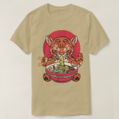 T-shirt Japonais Baby Tiger Mange Ramen nouilles (Design devant)