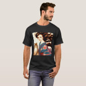 T-shirt japonais beauté démodée et chat (Devant entier)