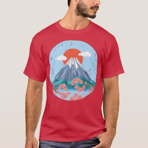 T-shirt Japonais Belle Fleur de Cerisier Sakura Mont Fuj