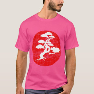 T-shirt Japonais Bonsai Tree Red Sun Karate Shirt Cadeau