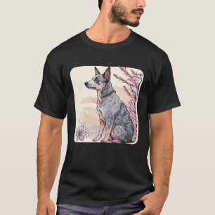 T-shirt Japonais Cerisier Fleur de l'Australien Chien de B