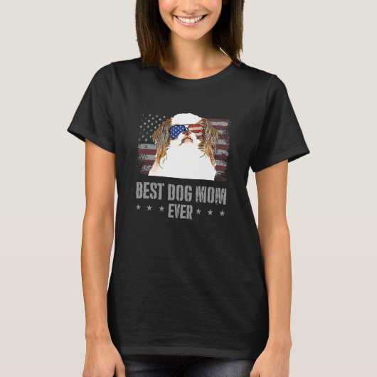 T-shirt Japonais Chin Meilleur Chien Maman Jamais Rétro Us (Devant)