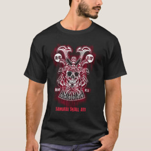 T-shirt Japonais Crâne Samurai Masque Déplaisant pour Asie