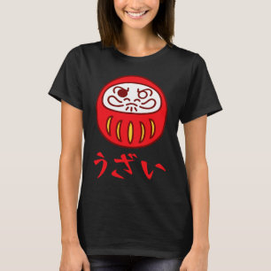 T-shirt Japonais Daruma Doll Uzai Bonne chance Charm Zen B