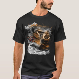 T-shirt Japonais Dragon Samurai Warrior