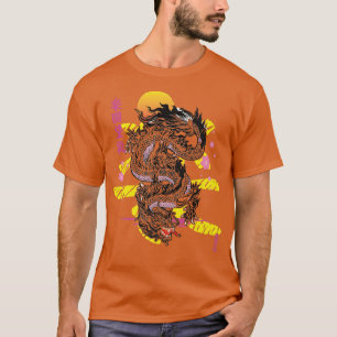 T-shirt Japonais esthétique Dragon asiatique Demon Otaku S