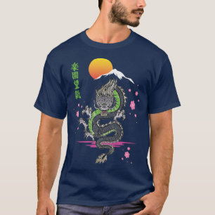 T-shirt Japonais esthétique Dragon asiatique Demon Otaku S
