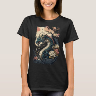T-shirt Japonais esthétique Dragon japonais Art japonais T