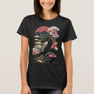 T-shirt Japonais esthétique Dragon japonais Art japonais T