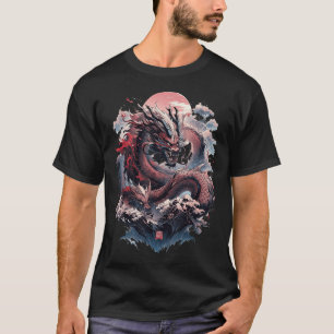 T-shirt Japonais esthétique Dragon japonais Art japonais T