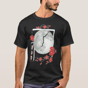 T-shirt Japonais esthétique Lune Filles Fractionnées Doux 
