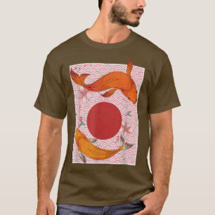 T-shirt Japonais esthétique Sakura Nishikigoi Poisson Carp