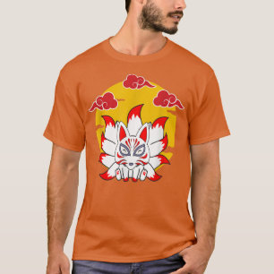 T-shirt Japonais Fa Mignonne Anime Kawaii Kitsune Kami I