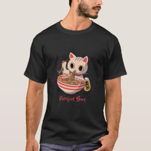 T-shirt Japonais Fortune Chat Slurping un bol parfait