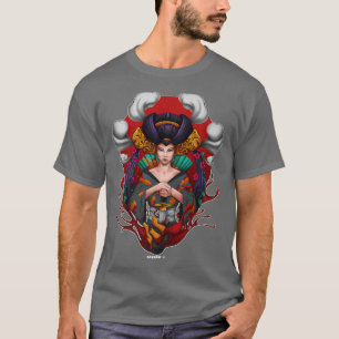 T-shirt Japonais Geisha Kawaii Girl Kimono Samurai (2)