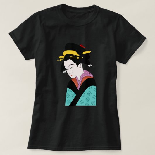T-shirt Japonais Geisha kimono art mignon (Design devant)