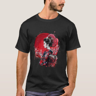 T-shirt Japonais Geisha Sakura Cherry Blossom Kimono Japon