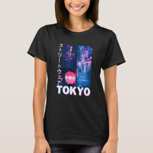 T-shirt Japonais Glitch Cyberpunk Tokyo Streetwear Aesthet