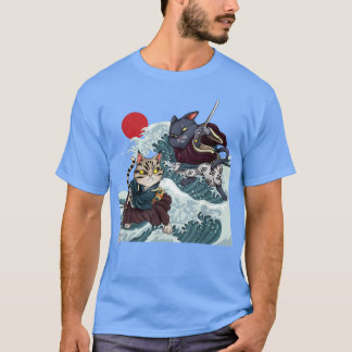 T-shirt Japonais grunge de soleil Samurai Masque animé cha
