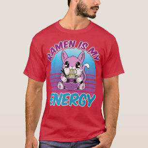 T-shirt Japonais Kawaii Anime Cat Ramen Gamer Vaporwave Ae