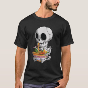 T-shirt japonais kawaii anime Squelette Halloween ramen Fo