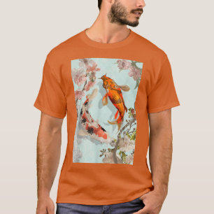 T-shirt Japonais Koi Carp Cherry Blossom Nishikigoi Poisso