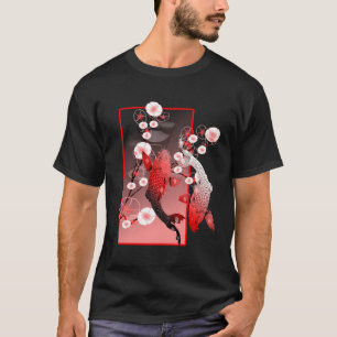 T-shirt Japonais Koi Carp Nishikigoi Poisson Fleur de ceri