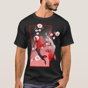 T-shirt Japonais Koi Carp Nishikigoi Poisson Fleur de ceri