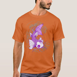 T-shirt Japonais Koi Carp Poisson Japonais Sakura Vagues N