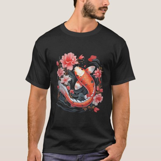 T-shirt Japonais Koi Fish Nishikigoi Fish Blackboard (Devant)