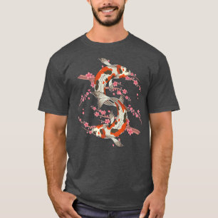 T-shirt Japonais Koi Poisson Fleur de cerisier Nishikigoi