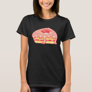T-shirt Japonais motif pâtisserie de gâteau en pixel femme