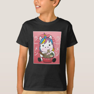 T-shirt Japonais Rainbow Unicorn aime Ramen Pasta