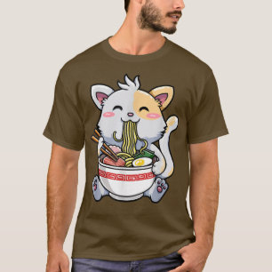 T-shirt Japonais Ramen Kawaii Anime Amoureux des chats Pap