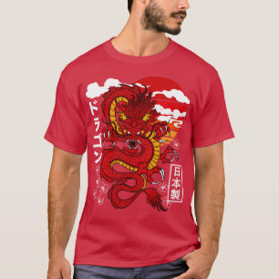 T-shirt Japonais Red Dragon Asiatique tatouage inspiré Ret