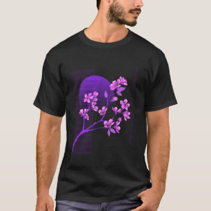 T-shirt Japonais Sakura Cherry Blossoms Vaporwave Synthwav