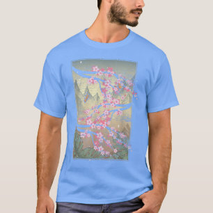 T-shirt Japonais Sakura Japon Fleur rose Floral Cerise Bl