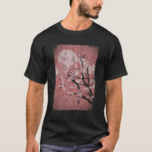T-shirt Japonais Sakura Mountain Sunset Japon Floral Cherr