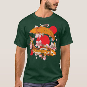 T-shirt Japonais Sakura Taisho Sanke Koi Cherry Blossom
