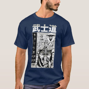 T-shirt Japonais Samouraï avec Kanji Cool Japon guerrier K