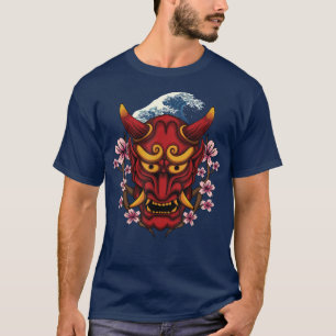 T-shirt Japonais Samurai & Caractères I Japonais Oni Masqu