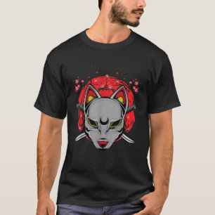 T-shirt Japonais Samurai chat Ninja Sinobi épées Katana Ke