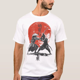 T-shirt Japonais Samurai Duel Art   Impression de bataille