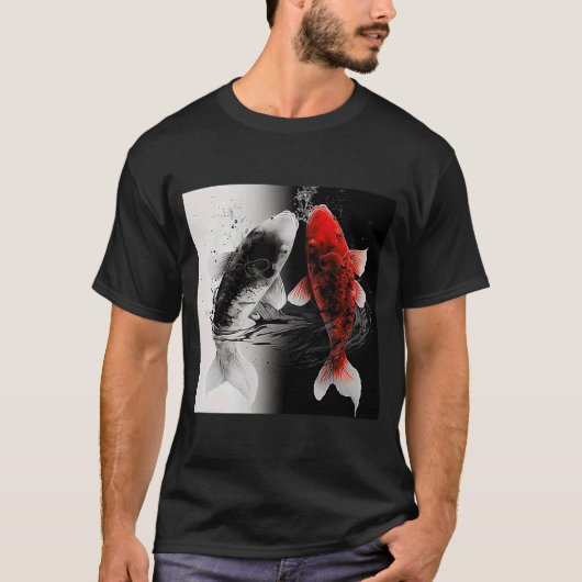 T-shirt Japonais Samurai esthétique Koi Poisson (Devant)