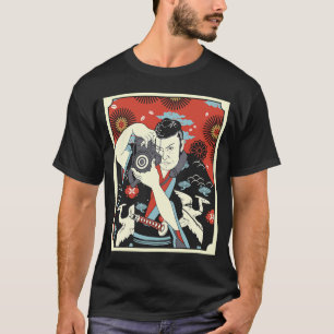 T-shirt Japonais Samurai photographe guerrier Caméra Katan