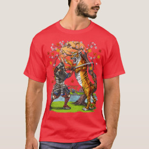 T-shirt Japonais Samurai Warrior Combattez Tiger Martial A