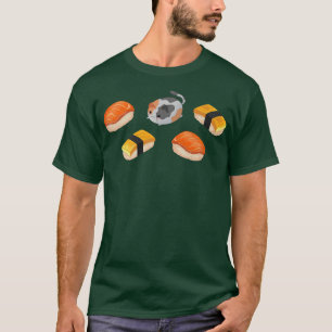 T-shirt Japonais Sushi Rolls Kawaii Round Cute Anime Calic