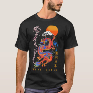 T-shirt Japonais Tokyo Dragon Asiatique Retro 80u2019s Sty