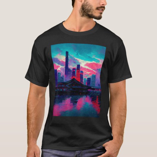 T-shirt Japonais Vaporwave Asiatique Inspiré 80's rétro 2 (Devant)